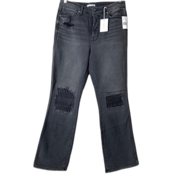 Good American Jeans Size 14 Black Good Curve Distressed Patch - Picture 9 of 9